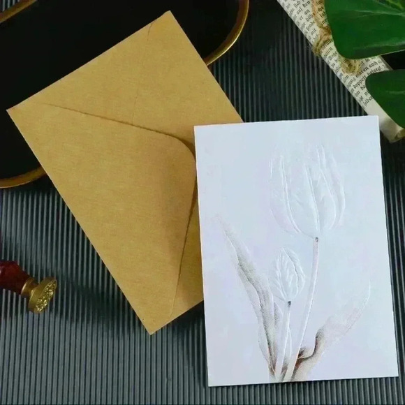 4 x Embossed 3D Floral Greeting Cards - Picture 3 of 13